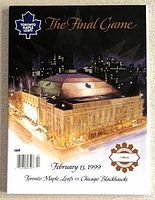 Front cover of program showing Maple Leaf Gardens illustration, title, date and matchup