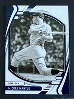 Front of 2022 Panini Absolute card featuring Mickey Mantle batting