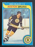 Front of Mike Milbury 1979-80 O-Pee-Chee card #114
