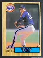 Front of Nolan Ryan O-Pee-Chee card showing player in pitching stance