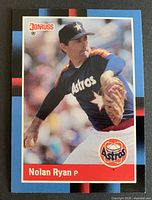 Front of 1988 Donruss Nolan Ryan #61 card