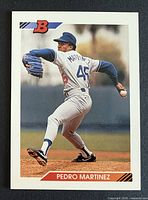 Front of Pedro Martinez 1992 Bowman card
