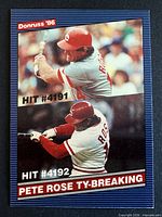 Front of 1986 Donruss Pete Rose #644 card showing images and titles