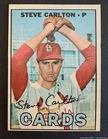Front of Steve Carlton 1967 Topps/O-Pee-Chee card