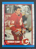 Front of Theoren Fleury O-Pee-Chee rookie card #232