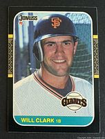 Front of Donruss 1987 Will Clark rookie card #66