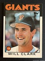 Front of 1986 Topps Traded #24T Will Clark rookie card