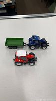 Two tractors and trailer top view
