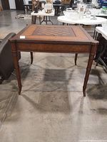 Full view of square Ethan Allen game table