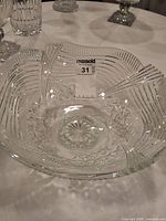Bowl with ribbed and geometric pattern showing star-cut base