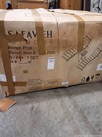 Safavieh branded shipping box showing item outline graphics and labels