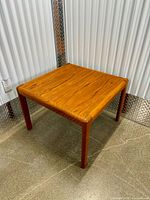 Full view of square teak table