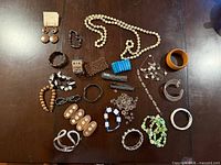 Overview of all jewelry pieces on table