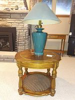 Side table and lamp together for overall view