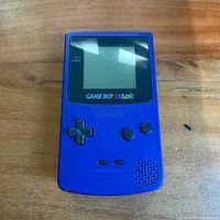 Front view of purple Nintendo Game Boy Color console