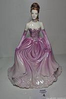 Front view of Lady Sophia figurine showing full gown and bodice details