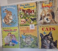 Front covers of six Little Golden Books arranged in two rows