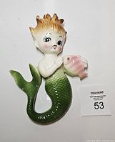 Front view of Norcrest wall mermaid figurine