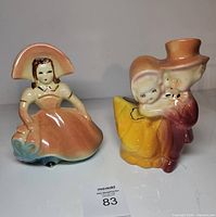 Front view of both ceramic planters