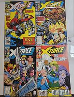 Group shot of four X-Force comic book covers
