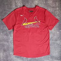 Front view of red Nike Cardinals #43 jersey