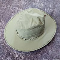 Top and brim of light khaki Tilley TWP1 hat