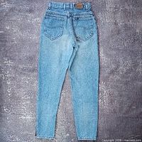 Full back view of Lee denim jeans showing overall condition and taper