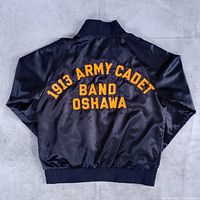 Back view showing yellow 1913 Army Cadet Band Oshawa embroidery