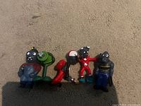 Front view of all four Plants vs Zombies mini figures
