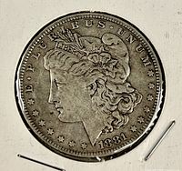 Obverse showing Liberty head, date 1881, E PLURIBUS UNUM legend
