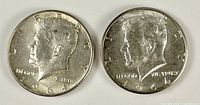 Obverse of both 1964-D Kennedy half dollars