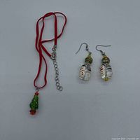 Necklace and earrings full view