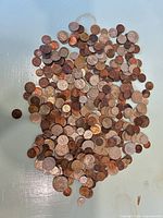 Full view of large pile of mixed coins