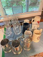 Group view of all drinkware items on table