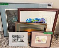 All five framed artworks grouped