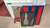 Group shot of all four artworks standing together