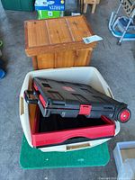 All three items stacked: felt dolly, Pack & Roll crate, insulated box