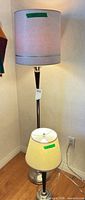 Both lamps standing together showing relative sizes and finishes