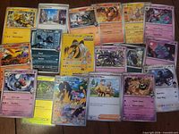 Overview of all 19 mixed Pokémon cards