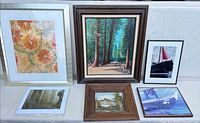 Group shot of all six framed artworks