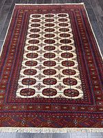 Full view of rug showing entire design and borders