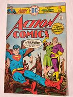 Front cover Action Comics No.451 Sept 25¢ Superman tied on tree, Black Canary banner