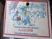 Lange cardboard skate box showing brand graphics