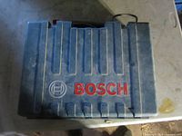 Closed blue Bosch hard plastic case top view