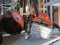 Full view of Stihl TS510 AV chop saw with mounted disc