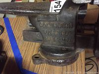 Close-up of the vise showing the 'Columbian Vise Co Cleveland, O. USA' branding on the side.