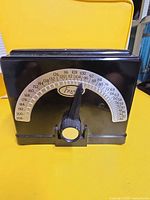 Front view of Franz metronome showing tempo dial and pointer