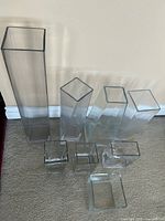 Group view of all vases from front showing relative sizes and shapes