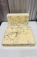 both marbled acrylic boxes front view