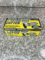 Box front showing Central Pneumatic 3" Air High Speed Cutter branding